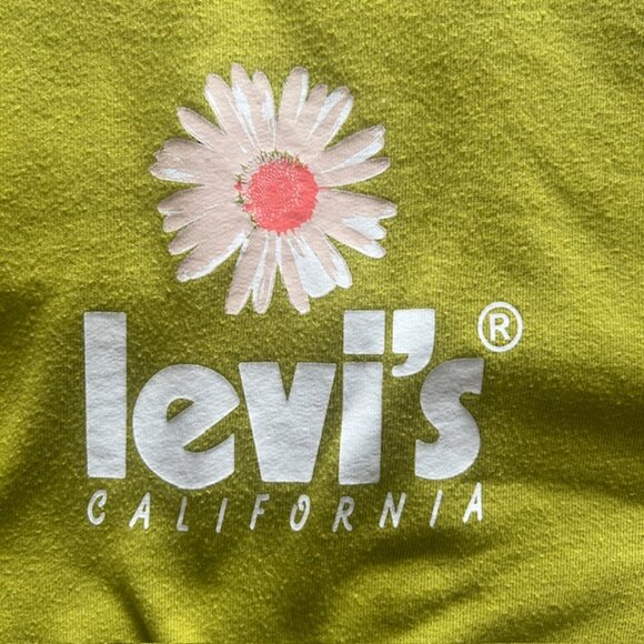 Levis Ladies Cropped Top Small Long Sleeves Logo Daisy - Picture 5 of 11
